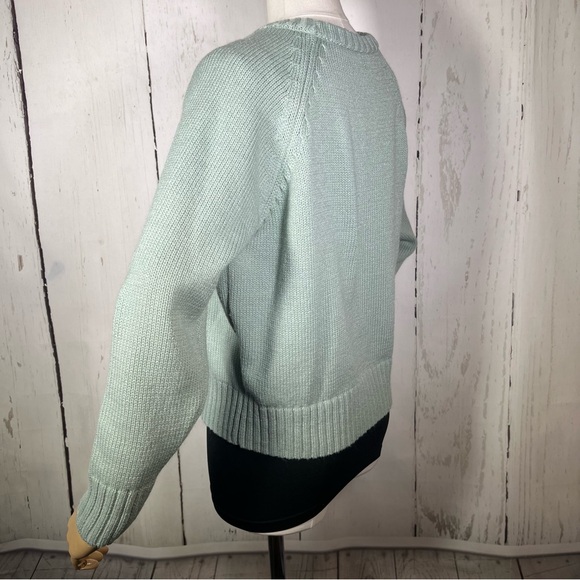 Desert Dreamer Cameo Face Outline Sage Knit Pullover Cropped Sweater SMALL EUC - Picture 9 of 16